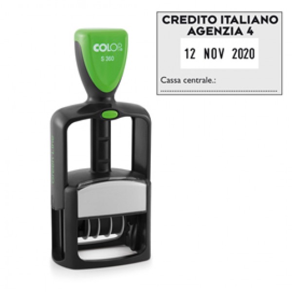 Timbro Datario Office S 360 - autoinchiostrante - personalizzabile - 30x45 mm - Colop®