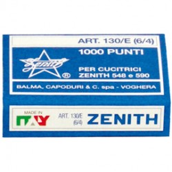 Punti Zenith 130/E S100 - 6/4 - acciaio naturale - metallo - Zenith - conf. 1000 pezzi