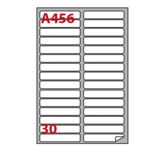 Etichetta adesiva A456 - permanente - 100x17 mm - 30 etichette per foglio - bianca - Markin - scatola 100 fogli A4