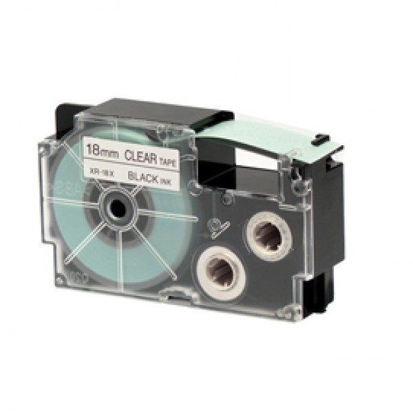 Nastro - 18 mm x 8 mt - nero/trasparente - Casio Nastro - 18 mm x 8 mt - nero/trasparente - Casio