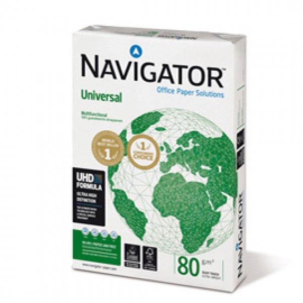 Carta Universal - A4 - 80 gr - bianco - Navigator - conf.  500 fogli (ordine drop max 25 risme)