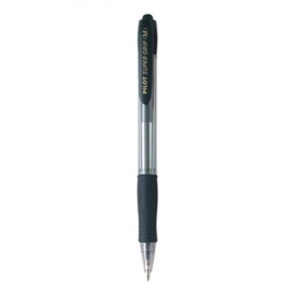 Penna a sfera a scatto Supergrip - punta media 1,0mm - nero - pilot Penna a sfera a scatto Supergrip - punta media 1,0mm - nero - pilot