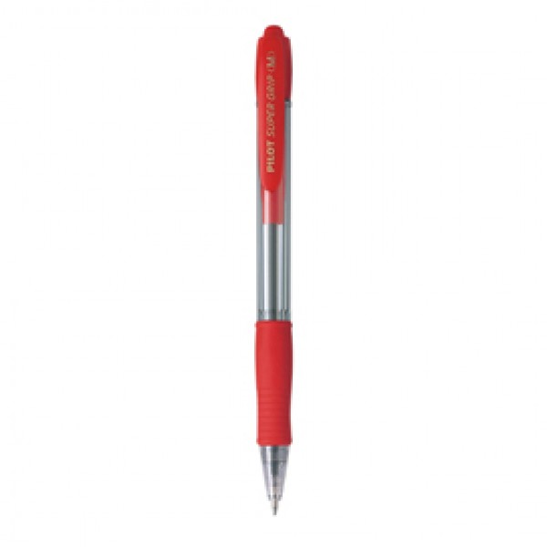 Penna a sfera a scatto Supergrip - punta media 1,0mm - rosso - pilot Penna a sfera a scatto Supergrip - punta media 1,0mm - rosso - pilot
