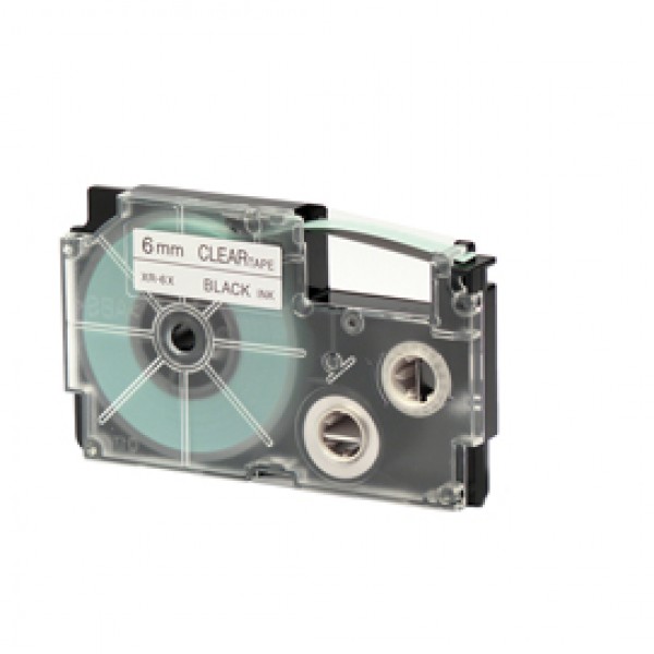 Nastro - 6 mm x 8 mt - nero/trasparente - Casio Nastro - 6 mm x 8 mt - nero/trasparente - Casio