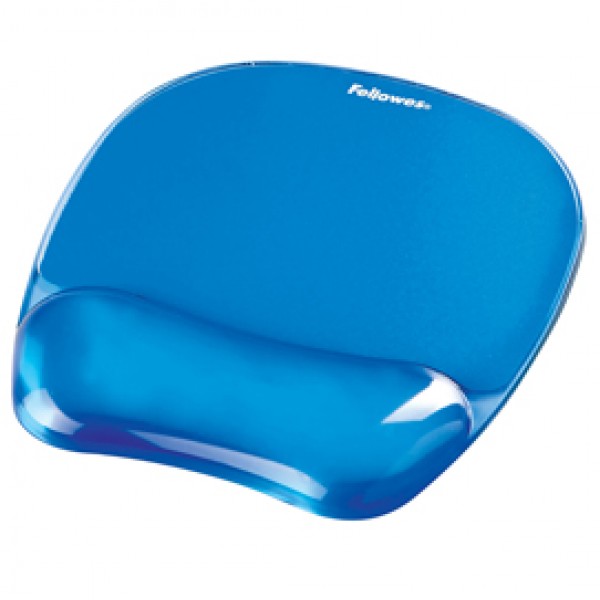 Mousepad con poggiapolsi in gel - blu trasparente - Fellowes Mousepad con poggiapolsi in gel - blu trasparente - Fellowes