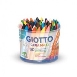 Pastelli cera maxi - lunghezza 100mm Ø11,50mm - Giotto - barattolo 60 pastelli