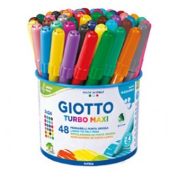 Pennarelli Turbomaxi - punta ø5mm - colori assortiti - Giotto - barattolo 48 pezzi