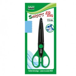 Forbici Snippy Zig Zag - 17 cm - impugnatura plastica - lama in metallo - colori assortiti - Lebez