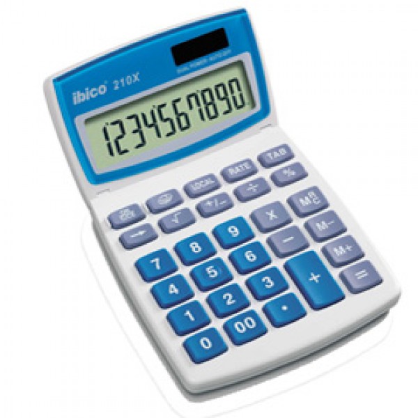 Calcolatrice da tavolo 210X - 10 cifre - bianco - Ibico