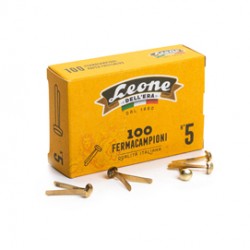 Fermacampioni ottonati - lunghezza 25 mm - n. 5 - Leone - conf. 100 pezzi