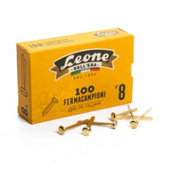 Fermacampioni ottonati - lunghezza 38 mm - n. 8 -  Leone - conf. 100 pezzi