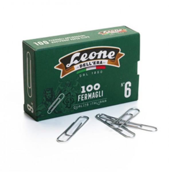 Fermagli zincati - lunghezza 58 mm - n. 6 - Leone - conf. 100 pezzi Fermagli zincati - lunghezza 58 mm - n. 6 - Leone - conf. 100 pezzi