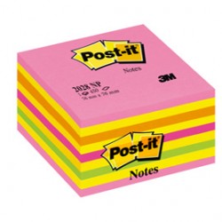 Blocco foglietti Cubo - 2028-NP - 76 x 76 mm - 72 gr - colori assortiti - 450 fogli - Post it®