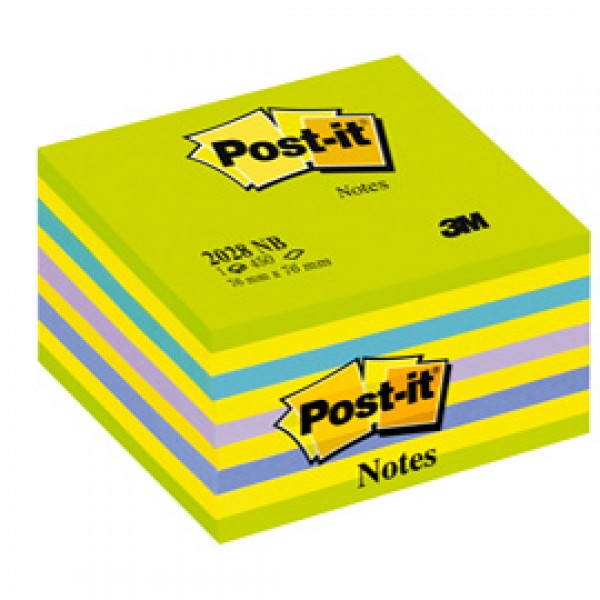 Blocco foglietti Cubo - 2028-NB - 76 x 76 mm - 72 gr - colori assortiti - 450 fogli - Post it® Blocco foglietti Cubo - 2028-NB - 76 x 76 mm - 72 gr - colori assortiti - 450 fogli - Post it®