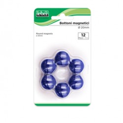 Bottoni magnetici - blu - diametro 20 mm - Lebez - blister 12 pezzi