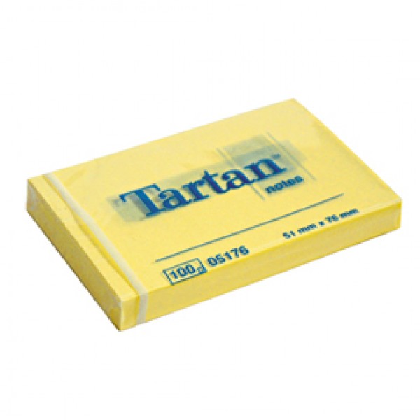 Blocco foglietti - giallo pastello - 51 x 76mm - 63gr - 100 fogli - Tartan™