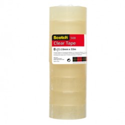 Nastro adesivo Scotch® 508 - 19 mm x 33 mt - trasparente - Scotch® -  torre 8 rotoli