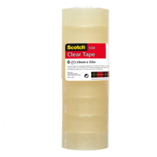 Nastro adesivo Scotch® 508 - 19 mm x 33 mt - trasparente - Scotch® - torre 8 rotoli Nastro adesivo Scotch® 508 - 19 mm x 33 mt - trasparente - Scotch® - torre 8 rotoli