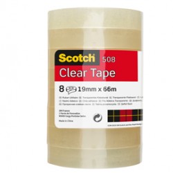 Nastro adesivo Scotch® 508 - 19 mm x 66 mt - trasparente - Scotch® - torre 8 rotoli
