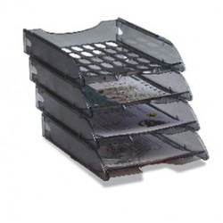 Vaschetta portacorrispondenza forata E040 - 26x34,5x6,5 cm - fumè trasparente - Fellowes