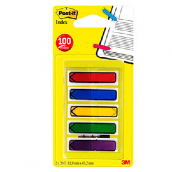 Segnapagina Post it® Index Mini Freccia - 684-4ARR1EU - 12 x 43,2 mm - 5 colori classici - Post it® - conf. 100 pezzi Segnapagina Post it® Index Mini Freccia - 684-4ARR1EU - 12 x 43,2 mm - 5 colori classici - Post it® - conf. 100 pezzi