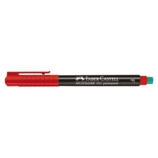 Pennarello Multimark universale permanente con gomma - rosso - punta fine 0,6mm - Faber Castell Pennarello Multimark universale permanente con gomma - rosso - punta fine 0,6mm - Faber Castell