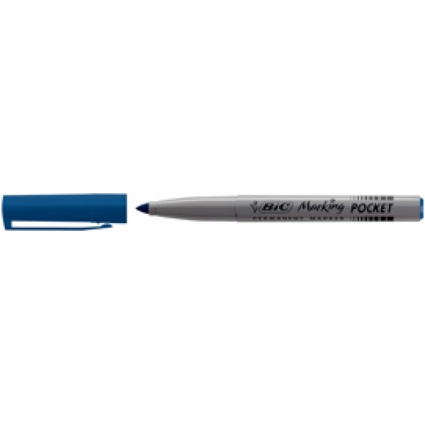 Marcatori permanente Marking a base d'alcool - punta pocket tonda 1,10mm - blu - Bic - conf. 12 pezzi Marcatori permanente Marking a base d'alcool - punta pocket tonda 1,10mm - blu - Bic - conf. 12 pezzi