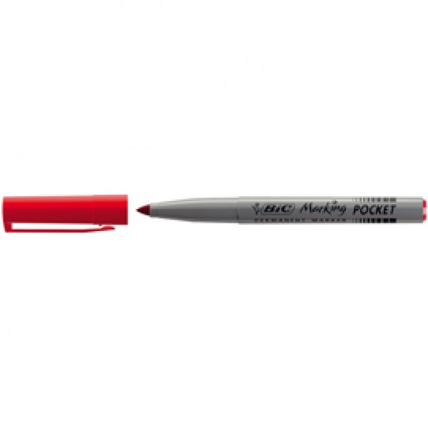 Marcatori permanente Marking a base d'alcool - punta pocket tonda 1,10mm - rosso - Bic - conf. 12 pezzi Marcatori permanente Marking a base d'alcool - punta pocket tonda 1,10mm - rosso - Bic - conf. 12 pezzi