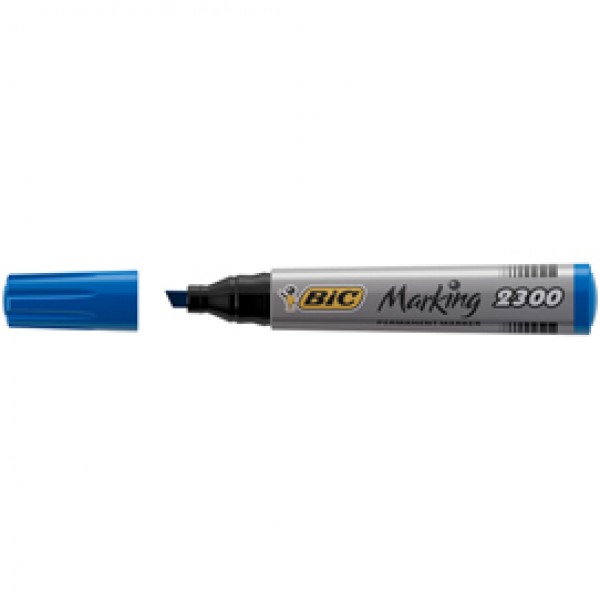 Marcatori permanente Marking a base d'alcool - punta scalpello da 3,70-5,50mm - blu - Bic - conf. 12 pezzi