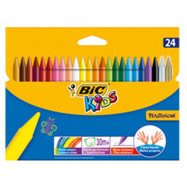 Pastelli colorati Plastidecor - plastica - colori assortiti - Bic - astuccio 24 colori Pastelli colorati Plastidecor - plastica - colori assortiti - Bic - astuccio 24 colori