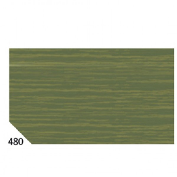 Carta crespa - 50 x 250 cm - 48 gr/m² - verde oliva 480 - Rex Sadoch - conf.10 rotoli Carta crespa - 50 x 250 cm - 48 gr/m² - verde oliva 480 - Rex Sadoch - conf.10 rotoli