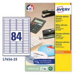 Etichette adesive L7656 - bianche - A4 - 46 x 11,1mm (84et/fg) - inkjet/laser - Avery - conf. 25fg