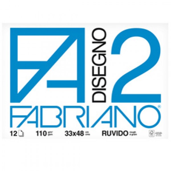Blocco F2 - 33x48cm - 12 fogli - 110gr - ruvido - collato - Fabriano Blocco F2 - 33x48cm - 12 fogli - 110gr - ruvido - collato - Fabriano