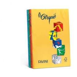 Carta Le Cirque - A4 - 80 gr - mix 5 colori intensi - Favini - conf. 500 fogli