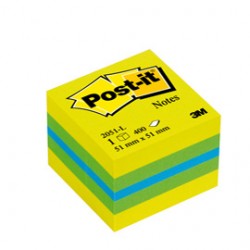 Blocco foglietti Minicubo - 2051-L - 51 x 51 mm - 72 gr - colori assortiti - 400 fogli - Post it®