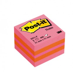 Blocco foglietti Minicubo - 2051-P - 51 x 51 mm - 72 gr - colori assortiti - 400 fogli - Post it®