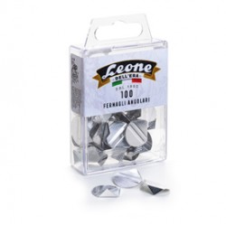 Fermagli angolari - alluminio - Leone - conf. 100 pezzi