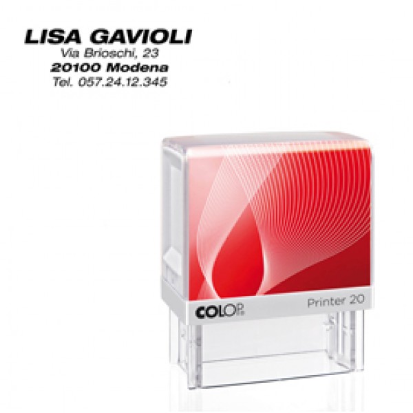 Timbro Printer 20 - autoinchiostrante - 14x38 mm - 4 righe - Colop Timbro Printer 20 - autoinchiostrante - 14x38 mm - 4 righe - Colop