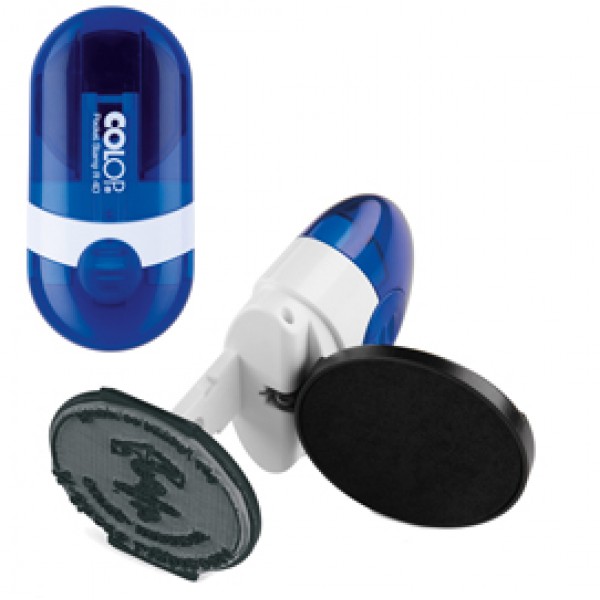 Timbro Pocket Stamp R40 - diametro 40 mm - 5 righe - autoinchiostrante - blu - Colop Timbro Pocket Stamp R40 - diametro 40 mm - 5 righe - autoinchiostrante - blu - Colop