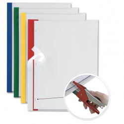 Cartelline Poli 200 - PPL - 21x29,7 cm - trasparente - dorso rosso - Sei Rota - conf. 10 pezzi