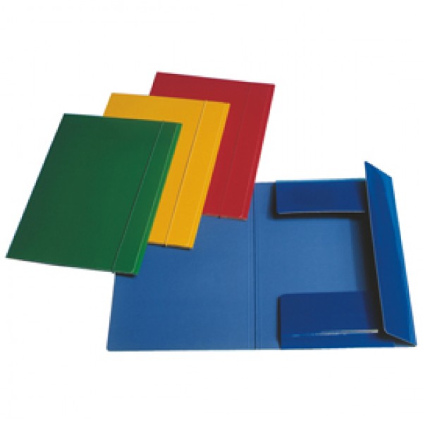 Cartellina con elastico - cartoncino plastificato - 3 lembi -  550 gr - 25x35 cm - blu - Esselte