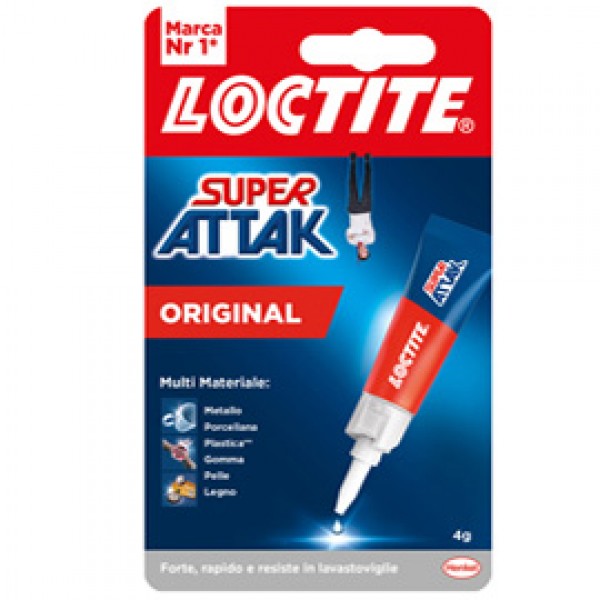 Colla Super Attak Original - 4 gr - trasparente - Loctite Colla Super Attak Original - 4 gr - trasparente - Loctite
