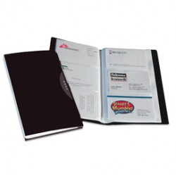 Portabiglietti da visita Office Suites - 240 tasche - con custodia - 11,4x19,2 cm - nero - Fellowes