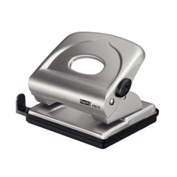 Perforatore FMC25+ - massimo 30 fogli - 2 fori - passo 8 cm - argento - Rapid