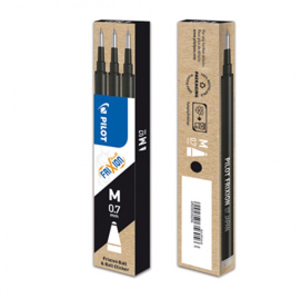 Refill a sfera Frixionball - punta 0,7mm - nero - Pilot - conf. 3 pezzi Refill a sfera Frixionball - punta 0,7mm - nero - Pilot - conf. 3 pezzi