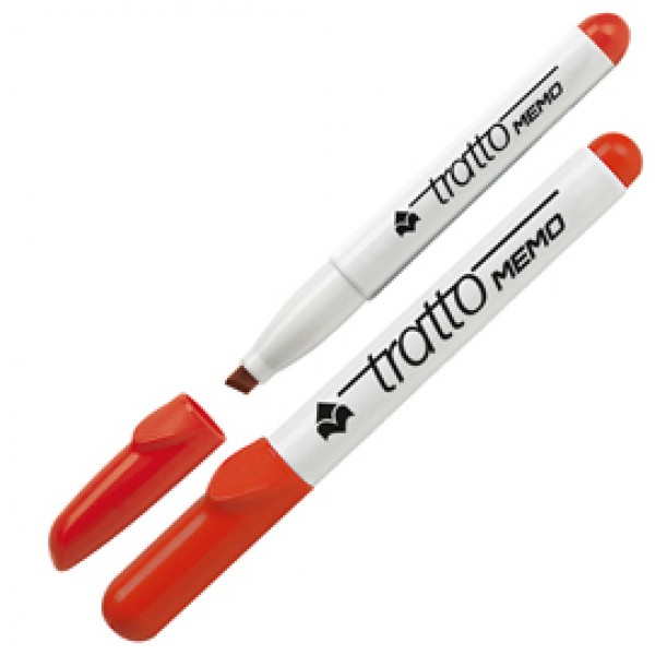 Pennarello a secco Tratto Memo per lavagne cancellabili - punta a scalpello - tratto 6,5mm - rosso - Tratto Pennarello a secco Tratto Memo per lavagne cancellabili - punta a scalpello - tratto 6,5mm - rosso - Tratto