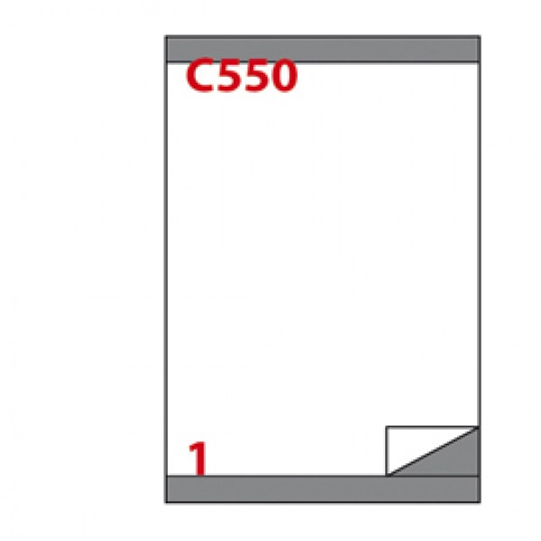 Etichetta adesiva C550 - permanente - 210 x 280 mm - 1 etichetta per foglio - bianco - Markin - scatola 100 fogli A4