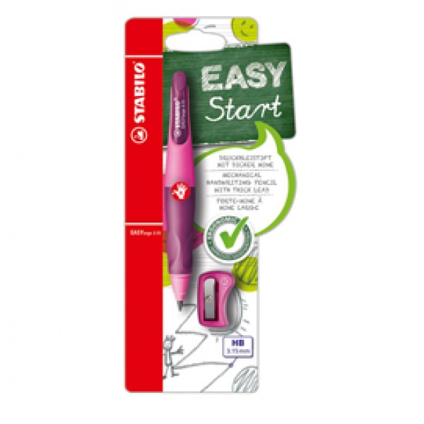 Portamine Easyergo - 3,15mm - per destrosi + affilamine - rosa - Stabilo Portamine Easyergo - 3,15mm - per destrosi + affilamine - rosa - Stabilo