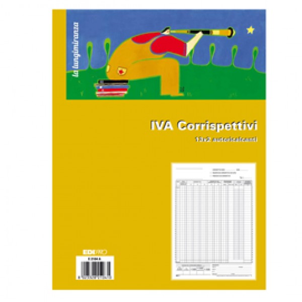 Registro prima nota Iva corrispettivi - 13/13 fogli autoricalcanti - 29,7 x 23cm - Edipro Registro prima nota Iva corrispettivi - 13/13 fogli autoricalcanti - 29,7 x 23cm - Edipro