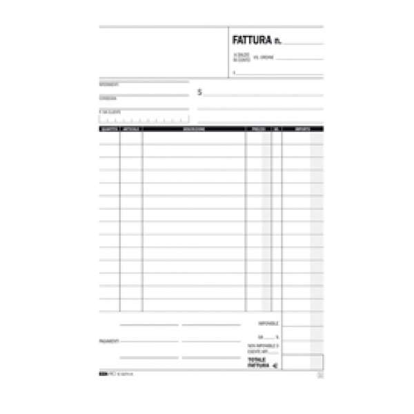 Blocco fatture 1 aliquota Iva - 50/50 fogli autoricalcanti - 23 x 15cm - Edipro Blocco fatture 1 aliquota Iva - 50/50 fogli autoricalcanti - 23 x 15cm - Edipro